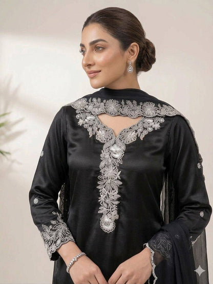 Women’s Eid Special Embroidered Suit Set with Palazzo & Organza Dupatta | Festive Ethnic Wear Set