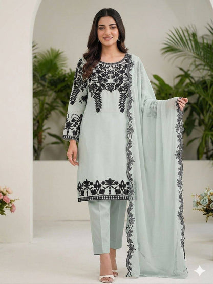 Women’s Eid Special Fox Georgette Suit Set with Embroidered Dupatta | Festive Ethnic Wear Set