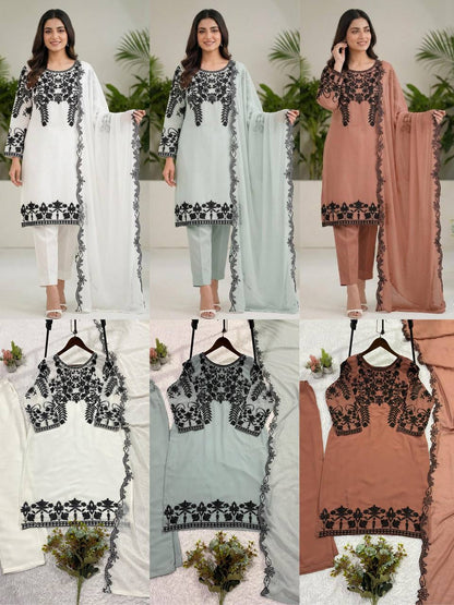 Women’s Eid Special Fox Georgette Suit Set with Embroidered Dupatta | Festive Ethnic Wear Set