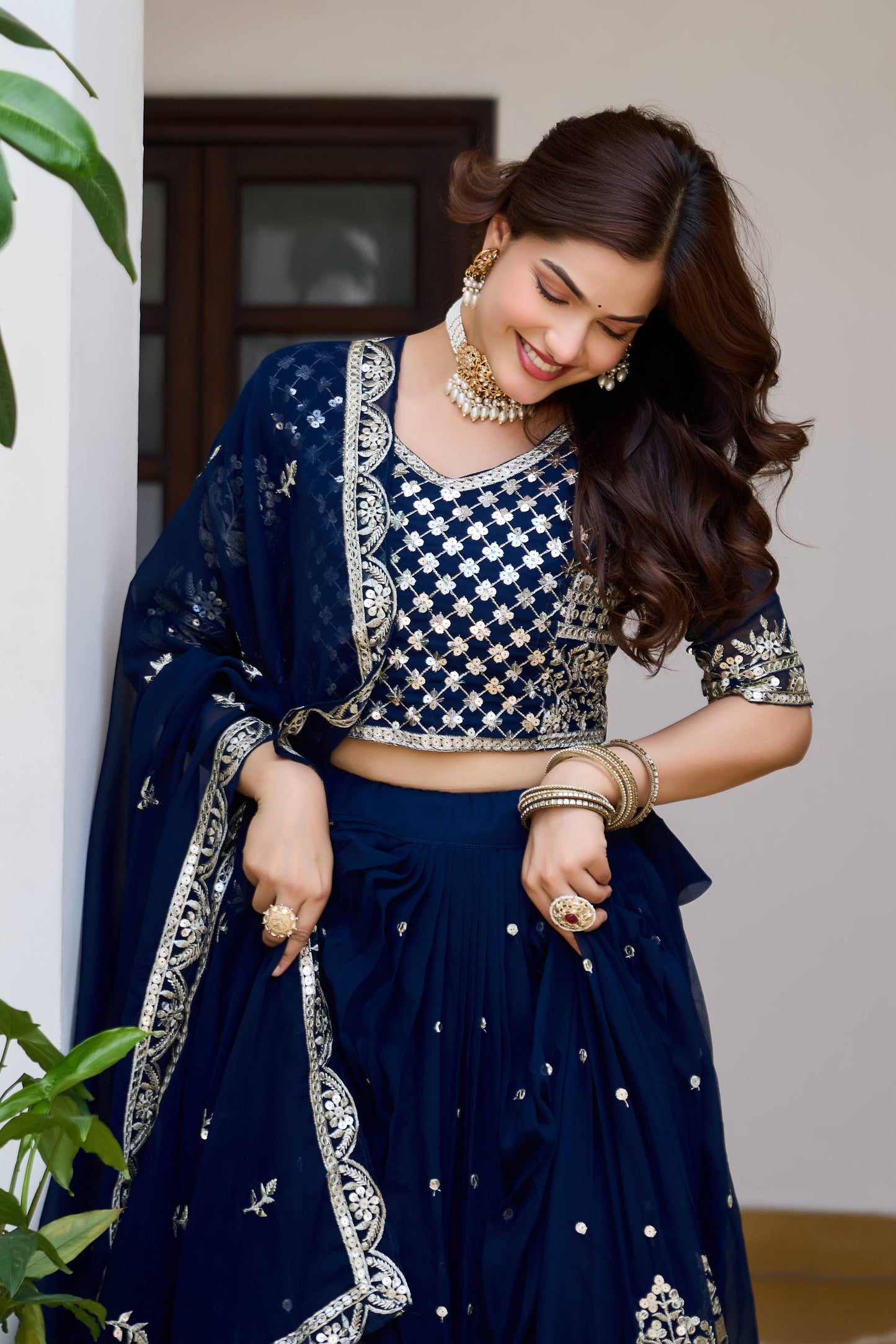 women’s heavy fox georgette wedding lehenga choli with 7mm sequence embroidery | designer bridal lehenga set with dupatta