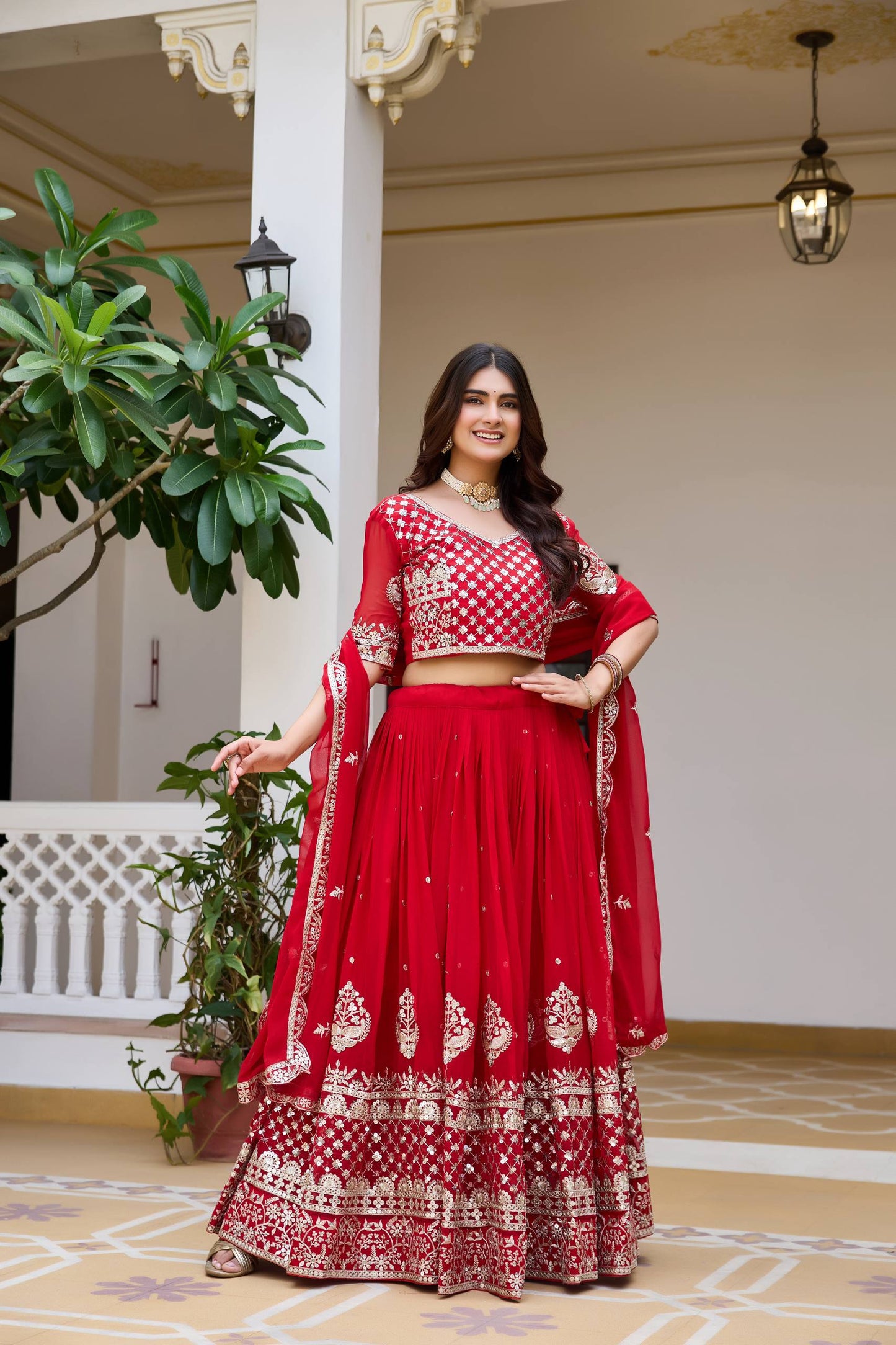 women’s heavy fox georgette wedding lehenga choli with 7mm sequence embroidery | designer bridal lehenga set with dupatta