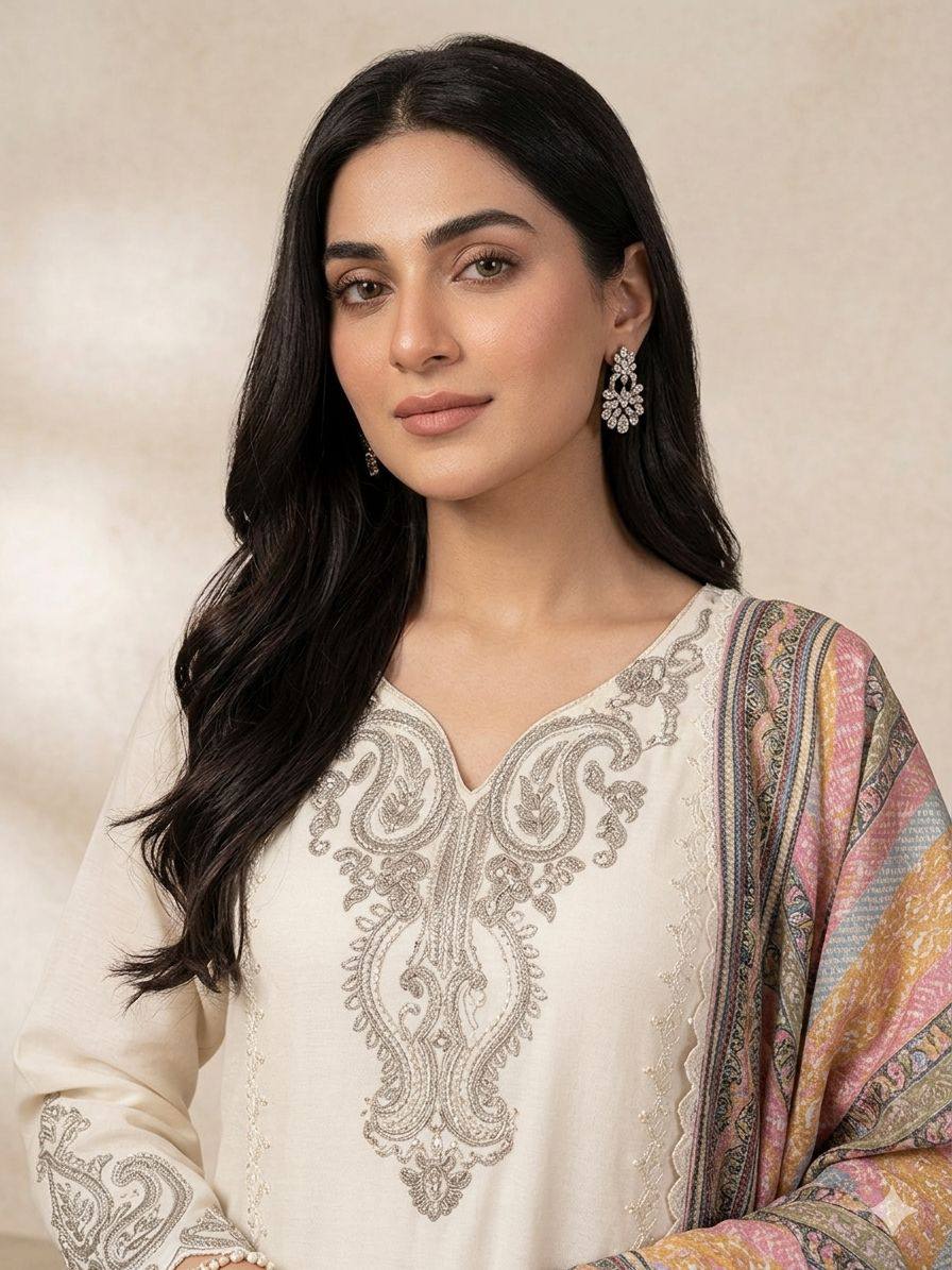 women’s wedding wear star georgette suit set with embroidered dupatta | sequence work top palazzo set