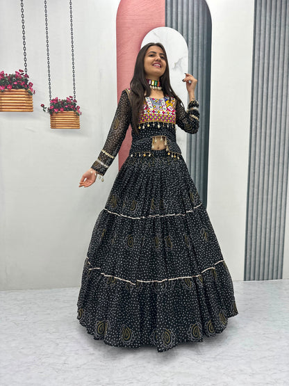 Women’s Navratri Special Pure Fox Georgette Lehenga Choli | 9 Meter Flair Designer Garba & Festival Wear