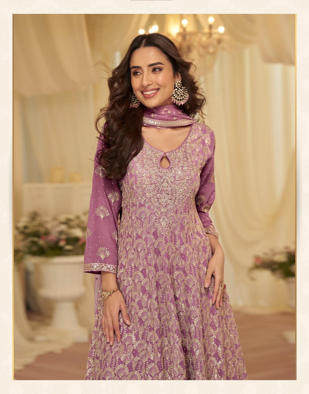 women’s georgette palazzo style salwar suit with embroidered net dupatta | fully stitched designer ethnic suit set