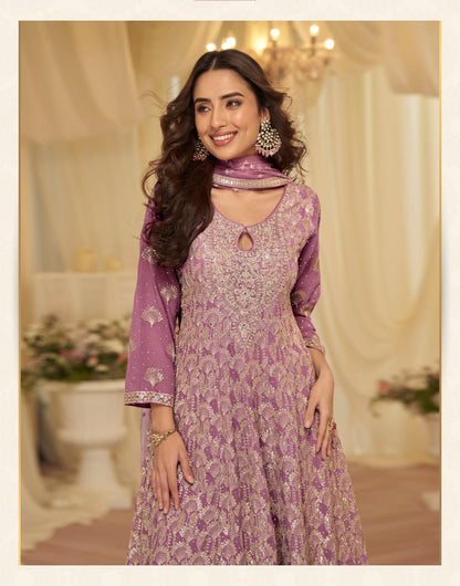 Women’s Georgette Palazzo Style Salwar Suit with Embroidered Net Dupatta | Fully Stitched Designer Ethnic Suit Set
