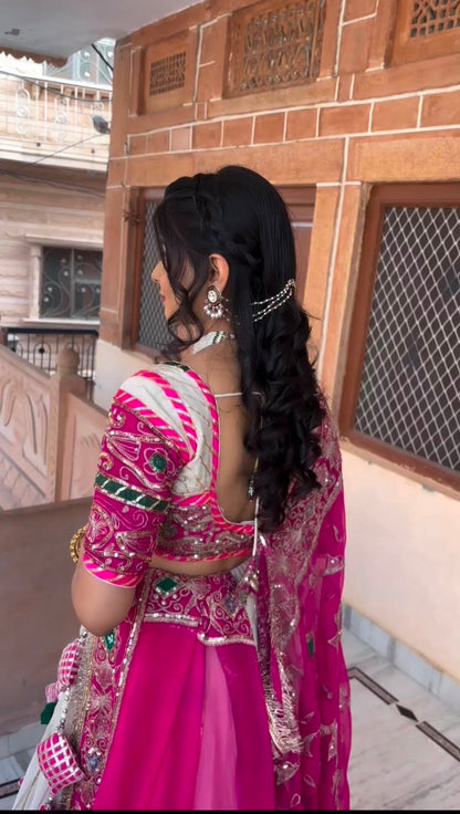 Women’s Navratri Special Roman Silk Lehenga Choli with Embroidered Dupatta | 6 Meter Flair Festive Garba Outfit