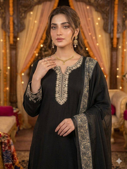 Women’s Rayon Kurta Palazzo Set with Real Mirror Embroidery & Cotton Dupatta | Designer Ethnic Suit Set