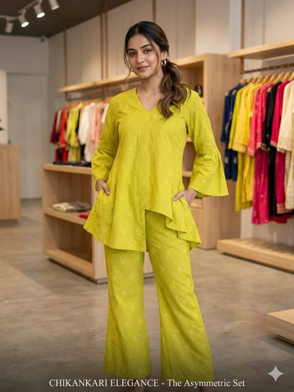 Women’s Cotton Embroidered Co-Ord Set | Stylish Top & Pant Set | Casual & Summer Wear
