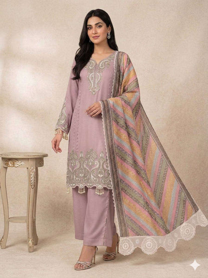 Women’s Star Georgette Embroidered Kurti Palazzo Dupatta Set | Sequence Work Party Wear Suit Fashion Kreza