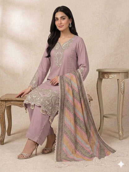 Women’s Star Georgette Embroidered Kurti Palazzo Dupatta Set | Sequence Work Party Wear Suit Fashion Kreza
