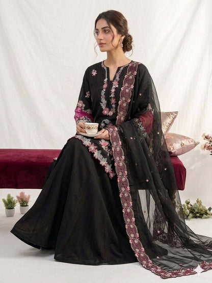 Women's Crape Silk Embroidered Kurti Palazzo Dupatta Set | Sequence Embroidery with Cut Work Designer Ethnic Suit