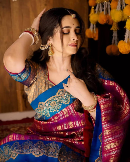 Women’s Soft Lichi Silk Saree with Rich Pallu & All Over Jacquard Work | Traditional Festive Saree