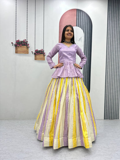 Women’s Festival Special Jacquard Silk Lehenga Choli | Fully Stitched Designer Ethnic Wear with 3.5 Meter Flair
