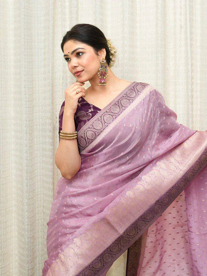 Women’s Soft Lichi Silk Saree with Rich Pallu & All Over Jacquard Work | Festive Traditional Saree Collection