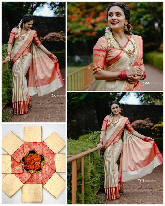 Women’s Soft Lichi Silk Saree with Rich Pallu & All Over Jacquard Work | Traditional Festive Saree