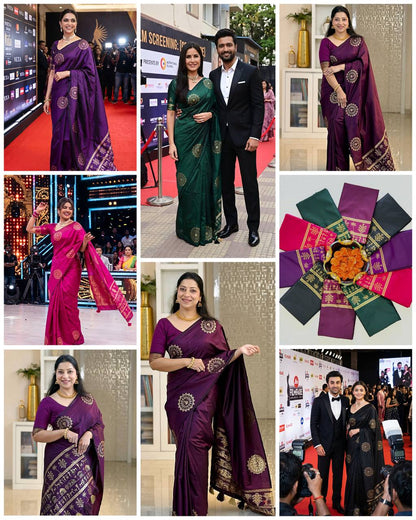 Women’s Soft Lichi Silk Saree with Rich Pallu & Jacquard Work | Traditional Festive Silk Saree Collection
