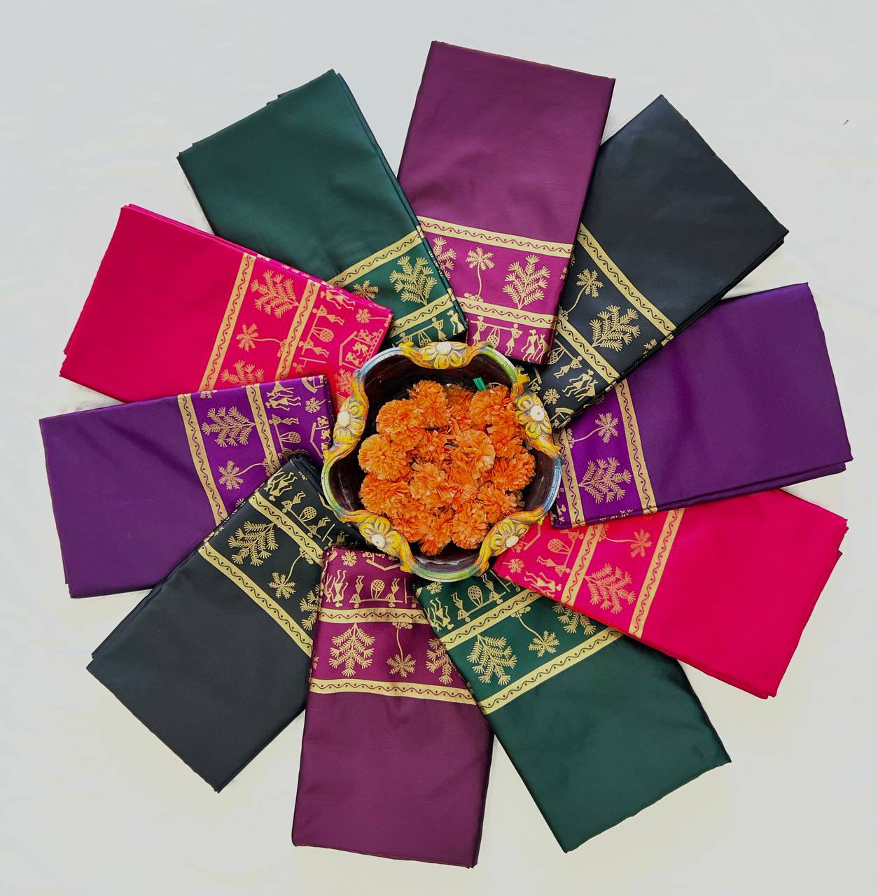 women’s soft lichi silk saree with rich pallu & jacquard work | traditional festive silk saree collection