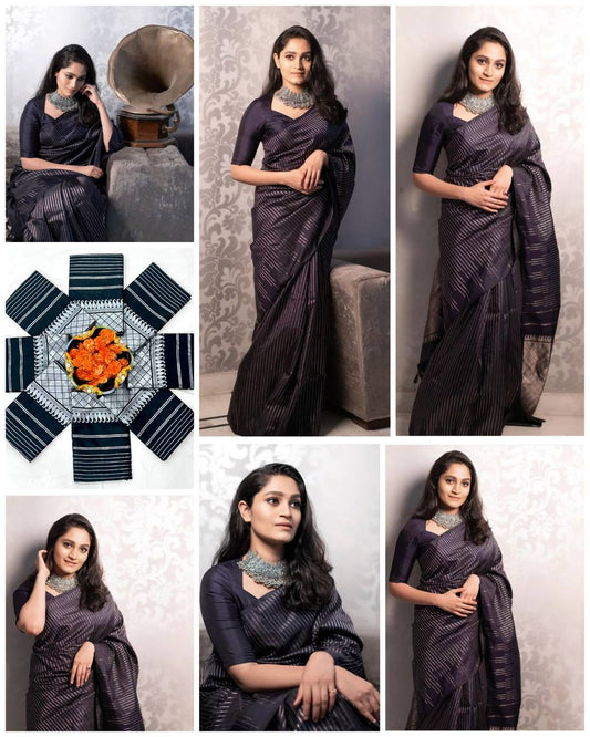 Women’s Soft Lichi Silk Saree with Rich Pallu & Jacquard Weaving | Elegant Traditional Saree Collection