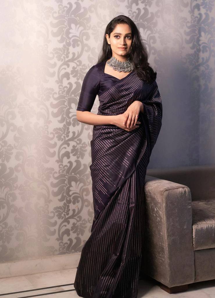 women’s soft lichi silk saree with rich pallu & jacquard weaving | elegant traditional saree collection