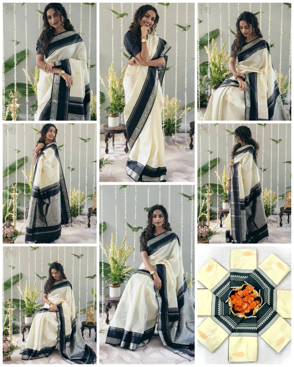 women’s soft lichi silk saree with rich pallu & jacquard weaving | traditional elegant saree collection