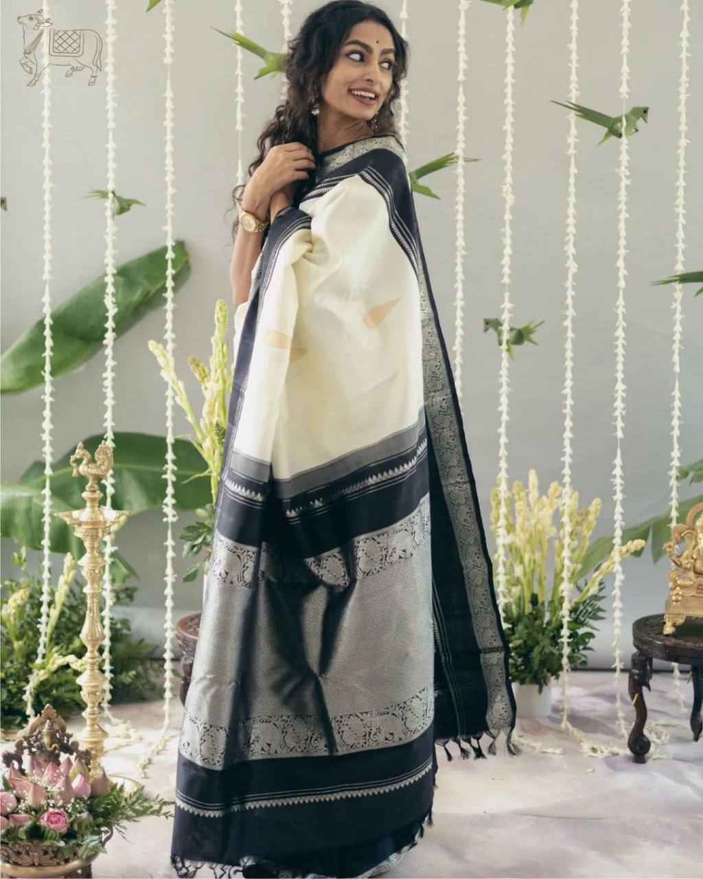women’s soft lichi silk saree with rich pallu & jacquard weaving | traditional elegant saree collection