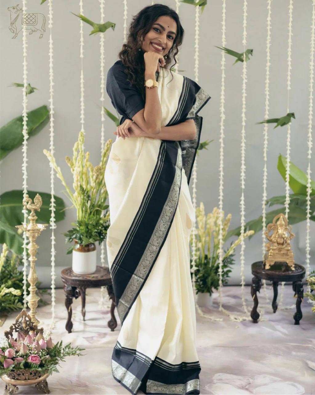 women’s soft lichi silk saree with rich pallu & jacquard weaving | traditional elegant saree collection