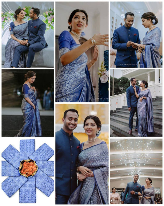 Women’s Soft Lichi Silk Saree with Rich Pallu & All Over Jacquard Work | Wedding & Festive Wear Saree with Blouse Piece