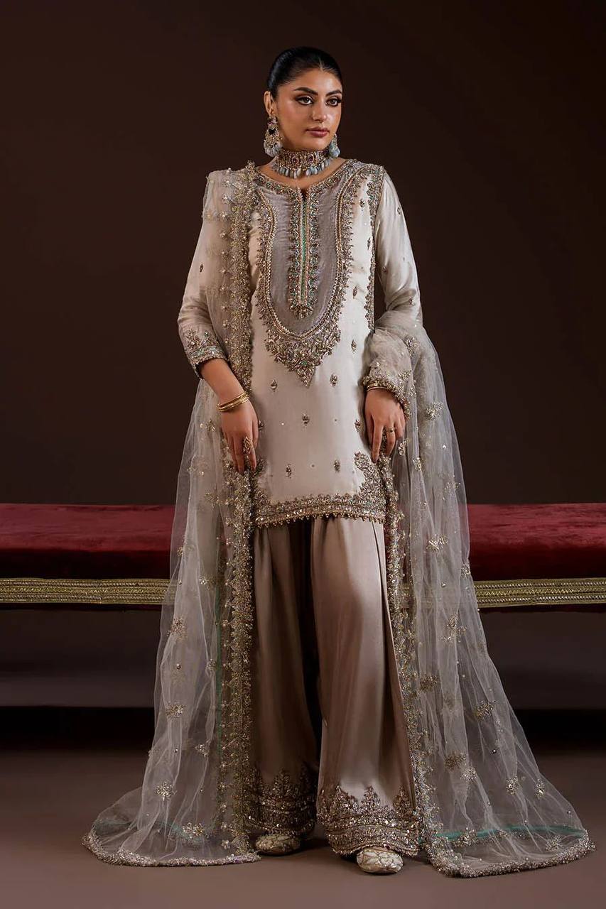 for this eid 🌙 our sequence embroidery worked top, plazzo and dupatta