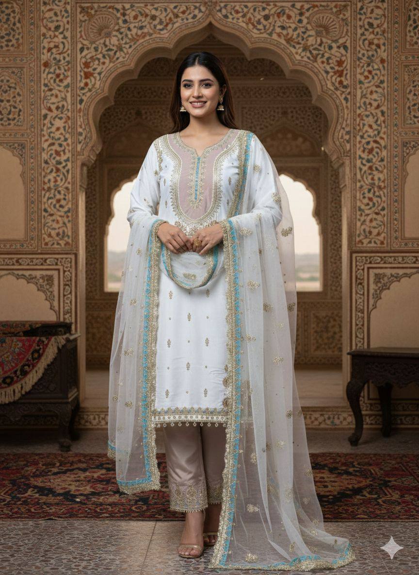 for this eid 🌙 our sequence embroidery worked top, plazzo and dupatta