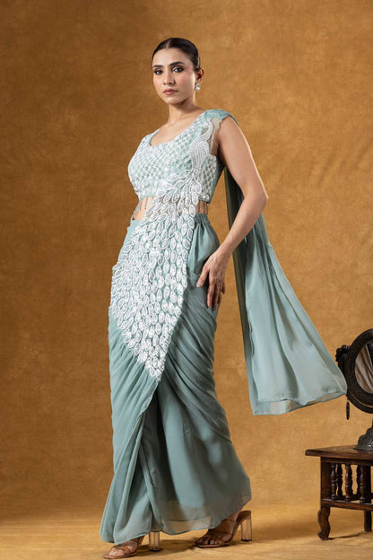 SAREE WITH FULLY EMBROIDERED
