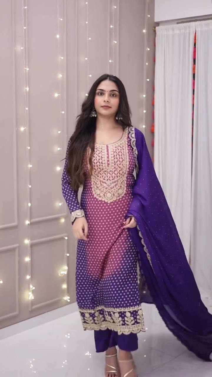 exclusive and trendy for wedding season our sequence embroidered top, pant and dupatta