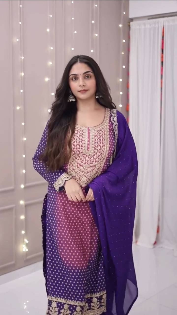 exclusive and trendy for wedding season our sequence embroidered top, pant and dupatta