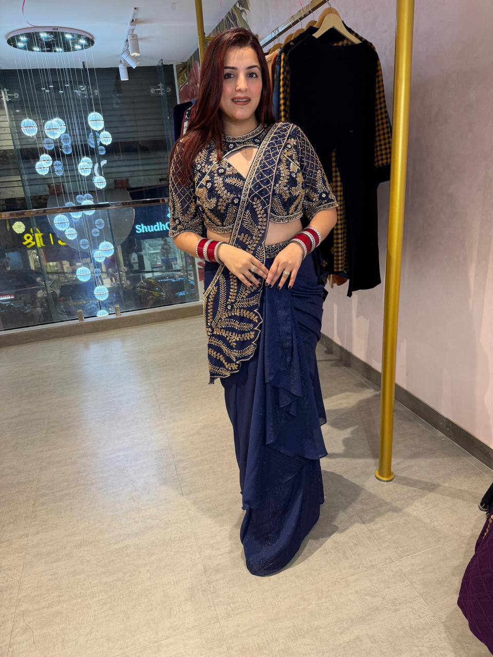 we are launching new superhit trending ready to wear saree with semi-beads & embroidered stylist blouse & on faux georgette fabric