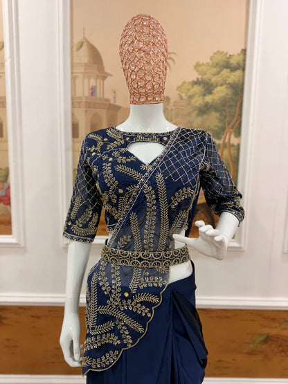 WE ARE LAUNCHING NEW SUPERHIT TRENDING READY TO WEAR SAREE WITH SEMI-BEADS & EMBROIDERED STYLIST BLOUSE & ON FAUX GEORGETTE FABRIC