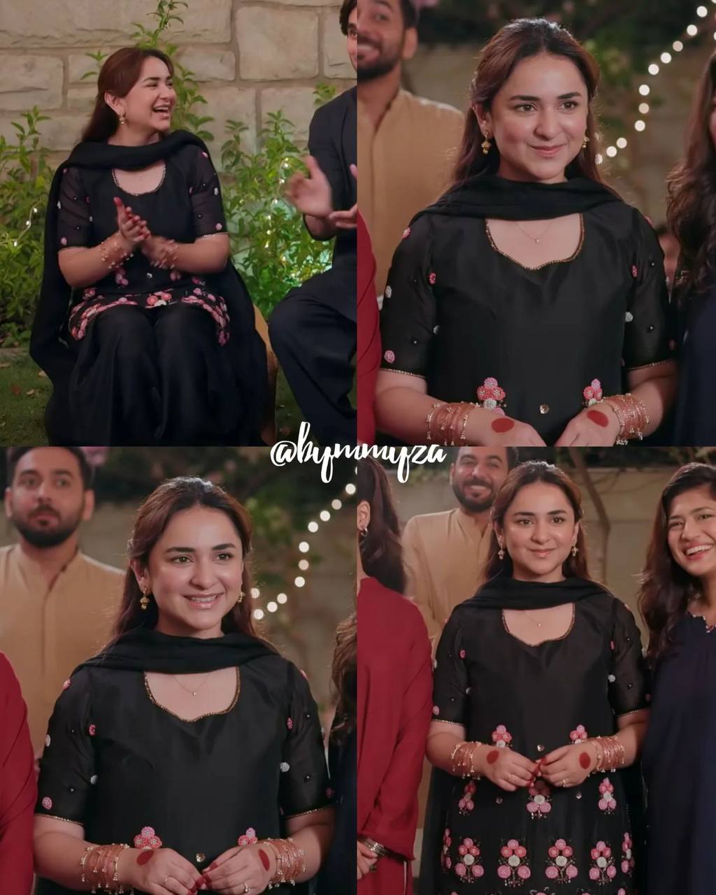 hania amir inspired this session sequence embroidery worked top, farsi salwaar with dupatta