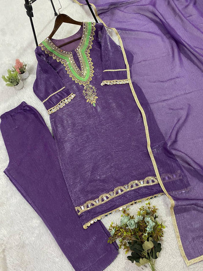 THIS SEASON WEAR OUR SEQUENCE EMBROIDERY AND REAL MIRROR WORKED TOP, PANT WITH DUPATTA