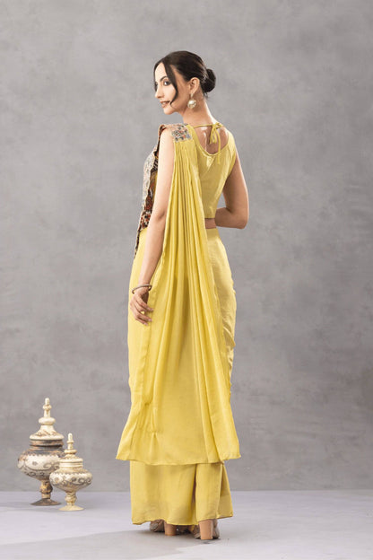 WE ARE LAUNCHING NEW SUPERHIT TRENDING READY TO WEAR SAREE WITH EMBROIDERED STYLIST BLOUSE ON CHINON FABRIC