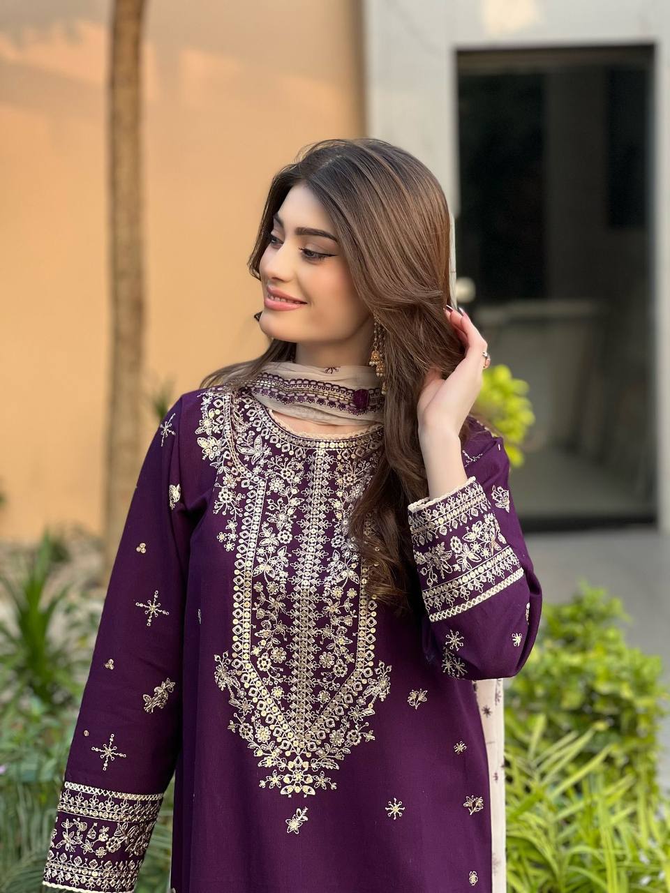 eid 🌙 exclusive and trendy for season our sequence embroidery worked top, pant and dupatta