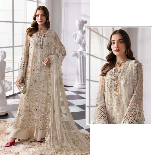 Heavy Fox Georgette Embroidered Pakistani Suit Set with Sequins & Khatli Work Dupatta | Party Wear Salwar Suit