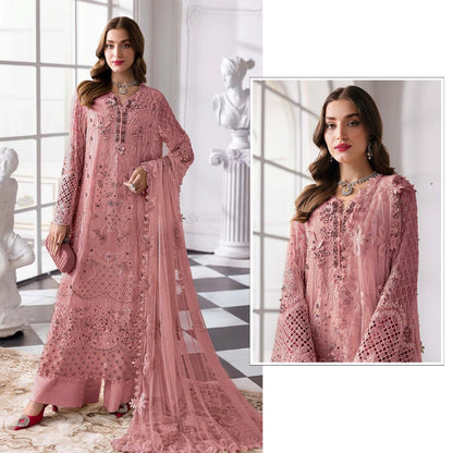 Heavy Fox Georgette Embroidered Pakistani Suit Set with Sequins & Khatli Work Dupatta | Party Wear Salwar Suit