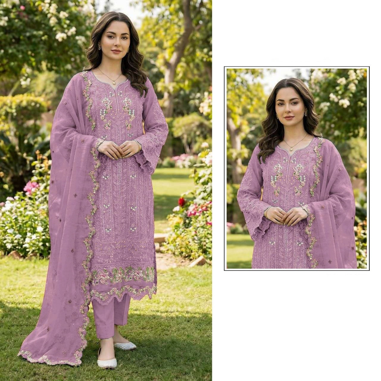 pakistani black chiffon embroidered suit set with crystal khatli work & embroidered dupatta | luxury party wear salwar suit