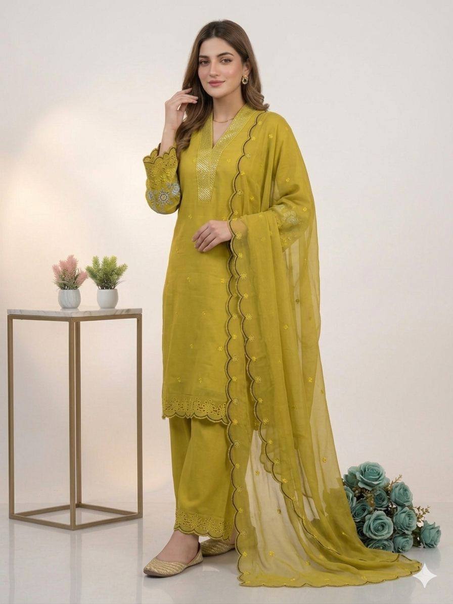 women’s white chanderi suit set with sequence embroidery & organza dupatta | elegant festive ethnic wear