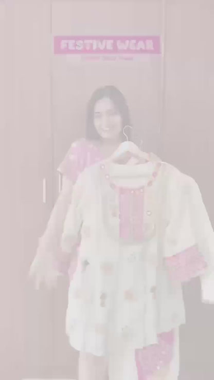 Wedding Special Mirror Work Co-Ord Set for Women with Embroidered Top & Palazzo | Festive Ethnic Co-Ord Outfit