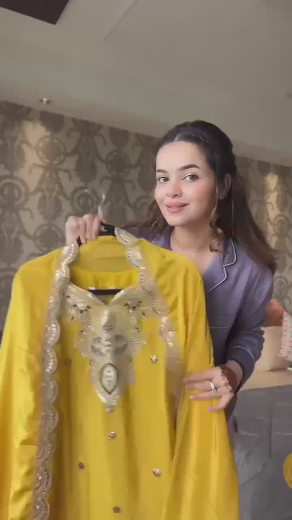 EXCLUSIVE AND TRENDY FOR WEDDING SEASON OUR SEQUENCE EMBROIDERED TOP, PLAZZO AND DUPATTA