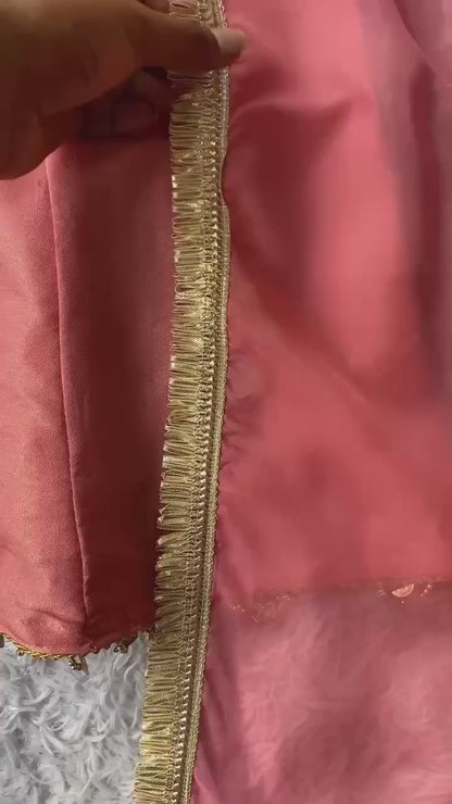 EXCLUSIVE AND TRENDY FOR WEDDING SEASON OUR SEQUENCE EMBROIDERED WITH MIRROR WORKED TOP, SARARA AND DUPATTA