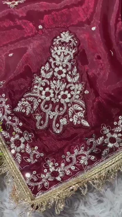 THIS WEDDING SEASON WEAR OUR SEQUENCE EMBROIDERED TOP, SARARA WITH DUPATTA